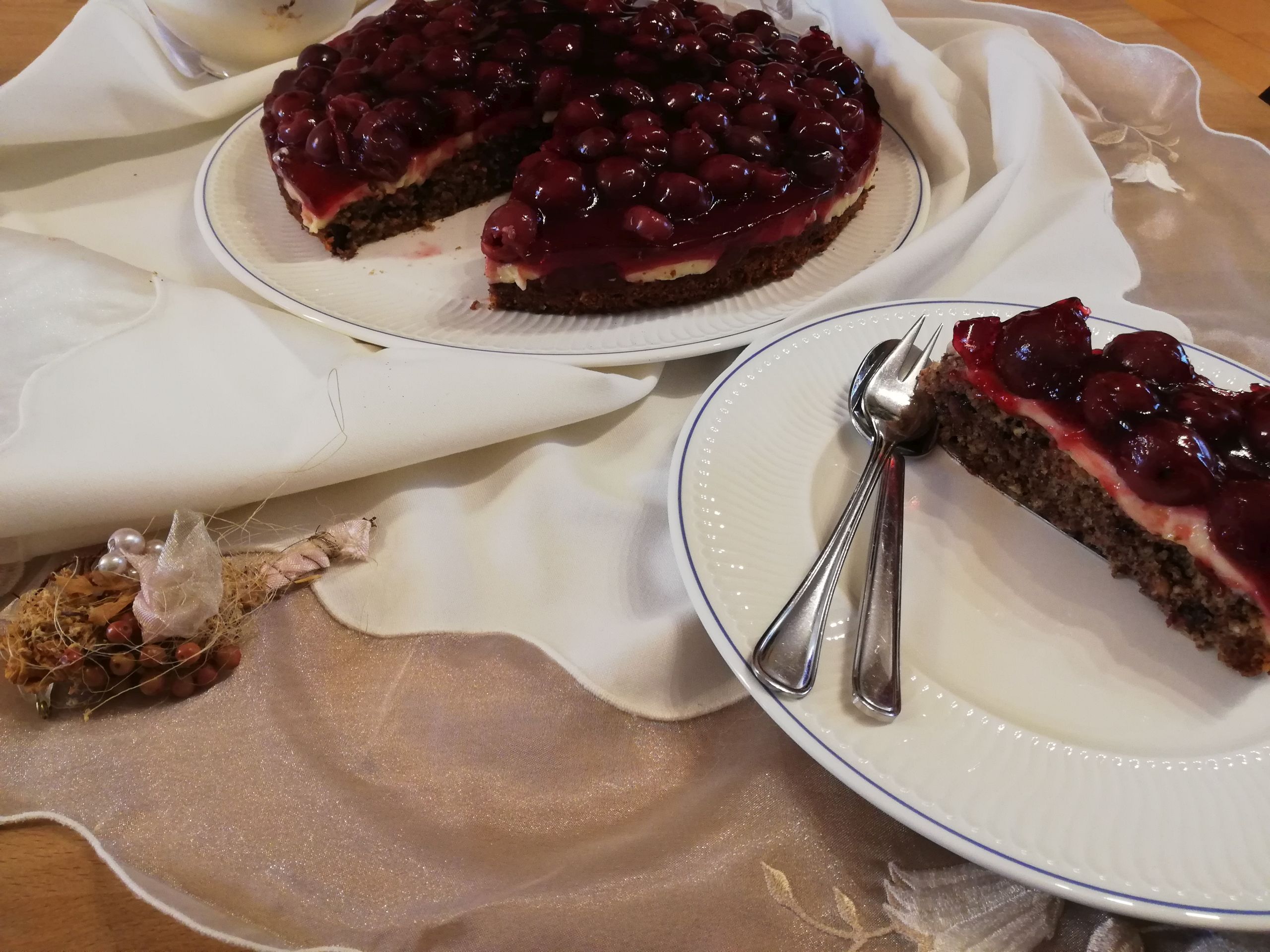 Nuss-Kirschkuchen mit Pudding nach Gode Ursel – Christines Foodblog