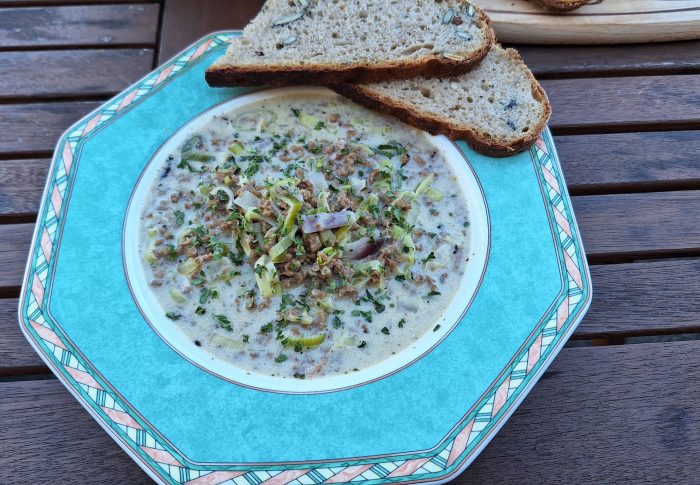 Lauch-Hack-Suppe vegan